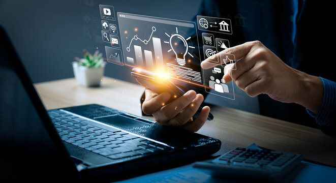 Digital marketing and analytics concept.